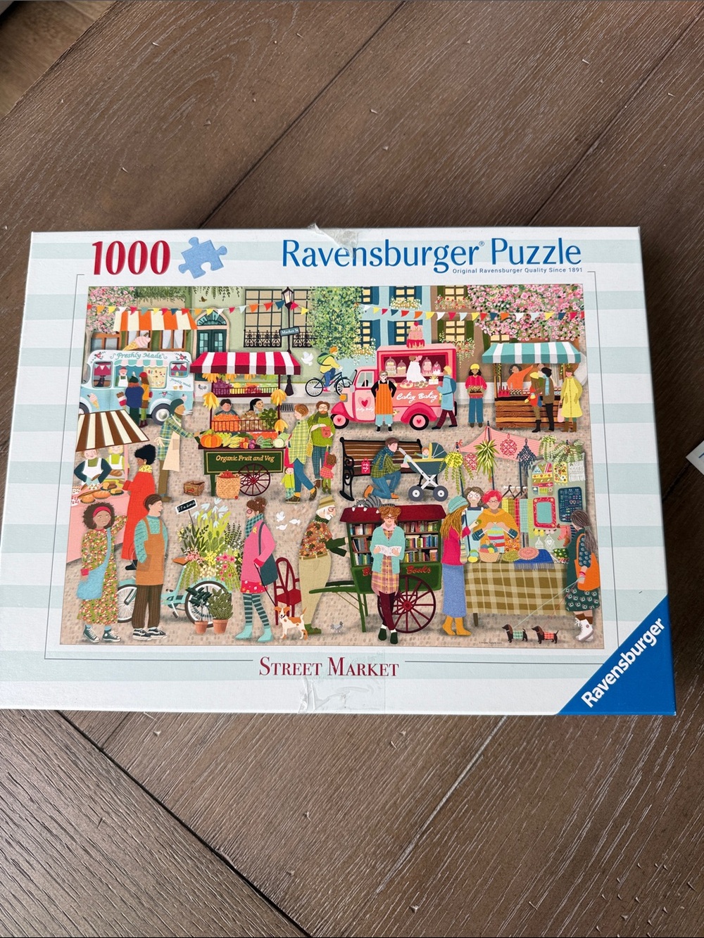 Ravensburger Street Market Puzzle in Bright Multicolor Illustration